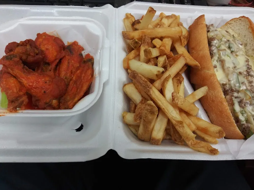 Philly Cheese Steak with Wings Combo